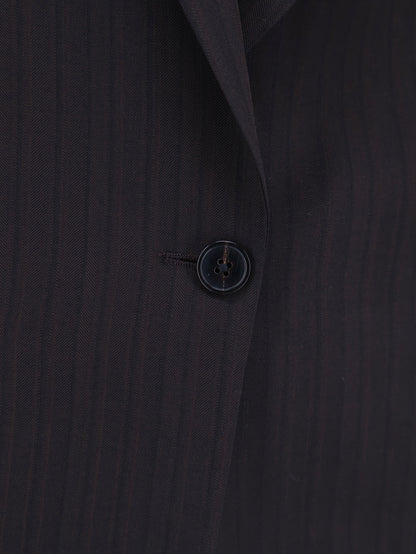 Dries Van Noten Voles striped viscose blazer - Brown