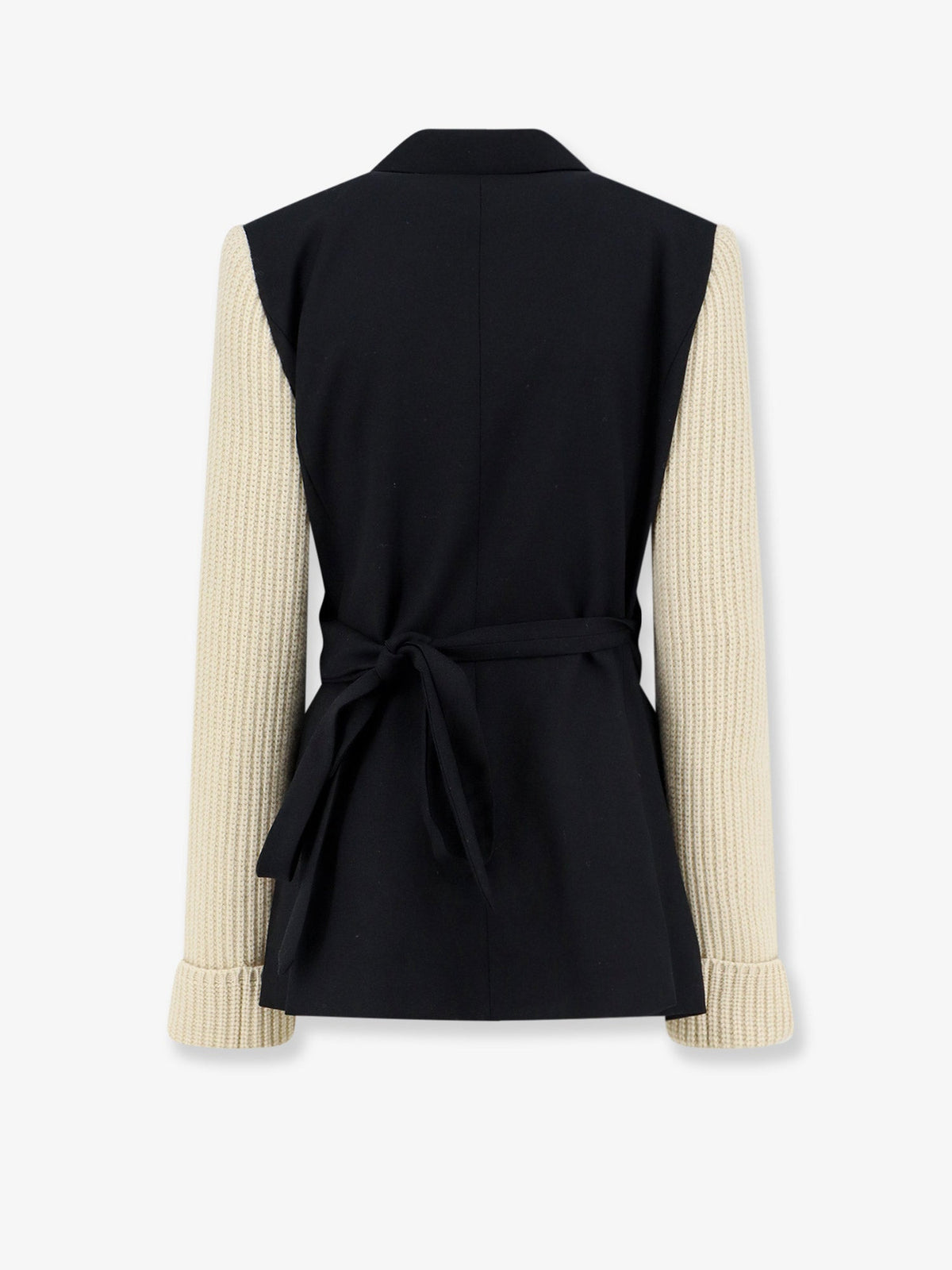 Dries Van Noten Beline Bis wool blazer with contrasting sleeves - Black