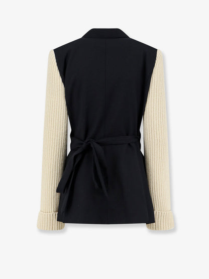 Dries Van Noten Beline Bis wool blazer with contrasting sleeves - Black