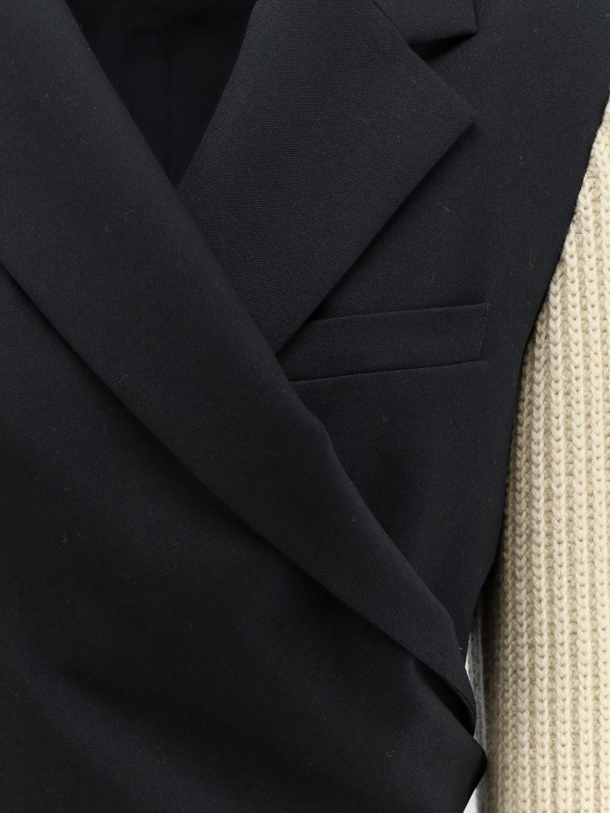 Dries Van Noten Beline Bis wool blazer with contrasting sleeves - Black