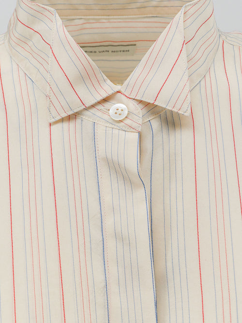 Dries Van Noten Viscose blend shirt with striped pattern - Off White