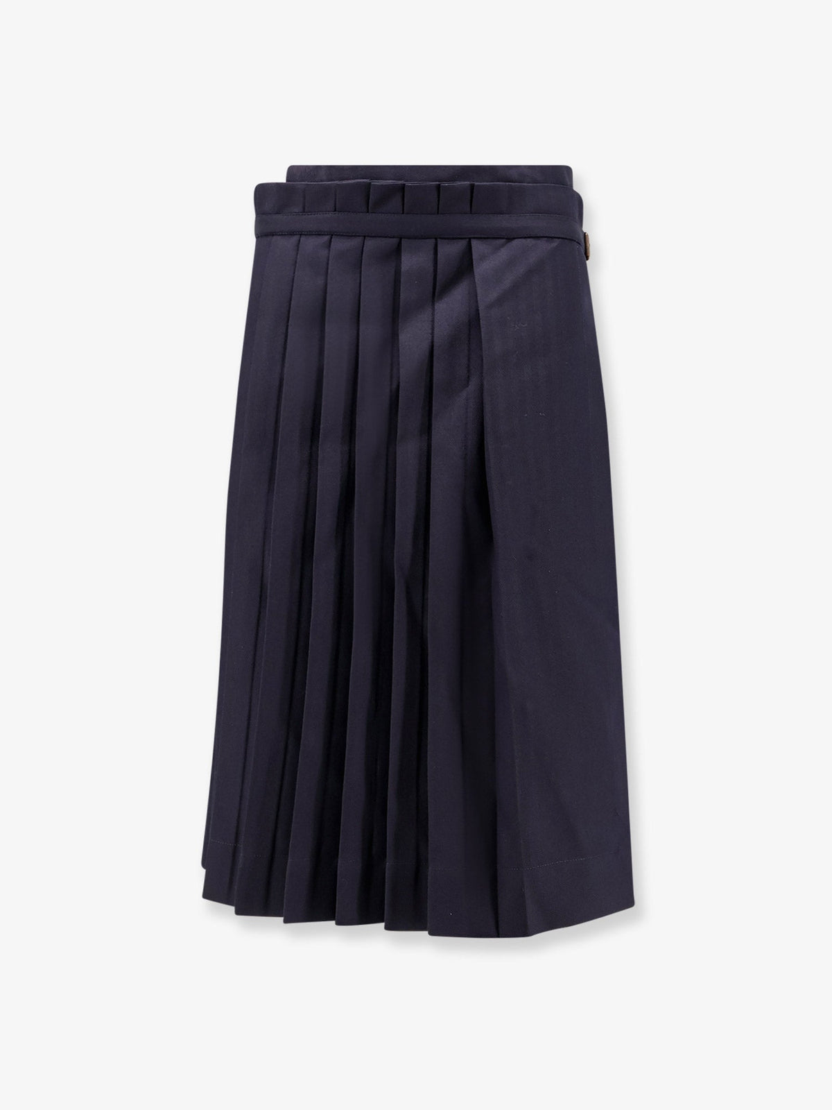 Dries Van Noten Sim pleated wool midi skirt - Navy