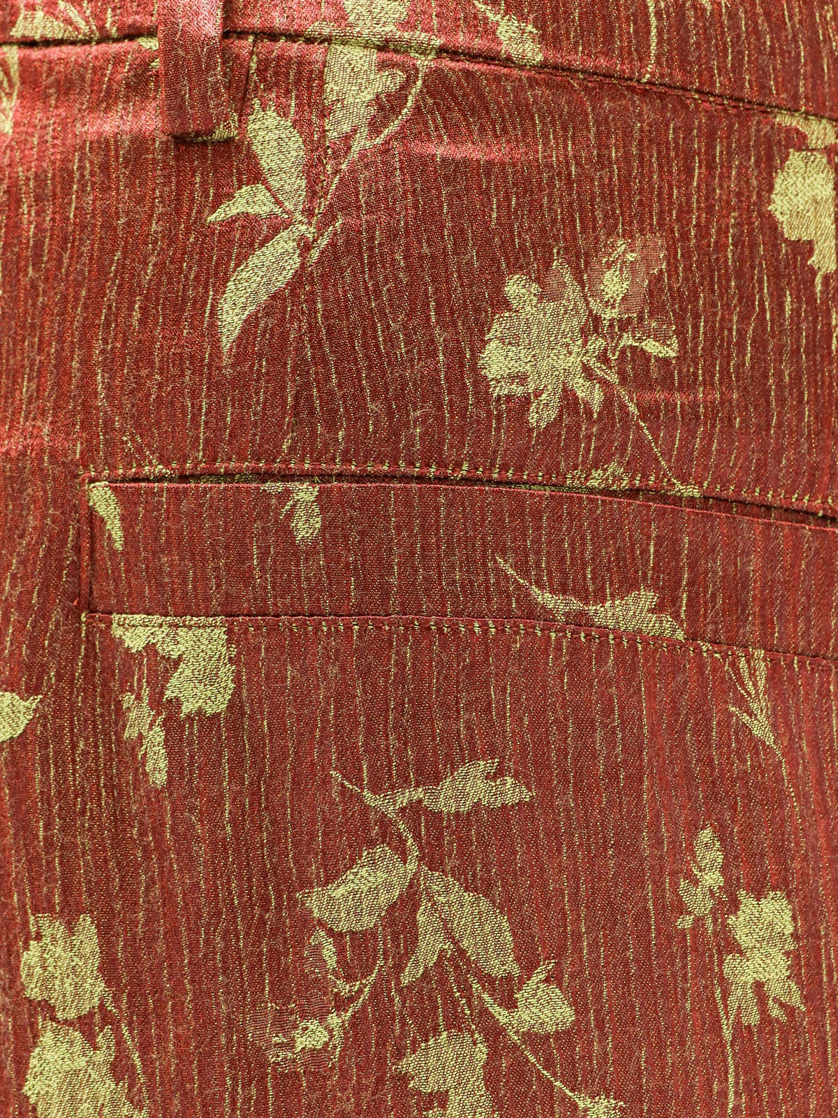 Dries Van Noten Viscose blend trousers with floral pattern - Rust