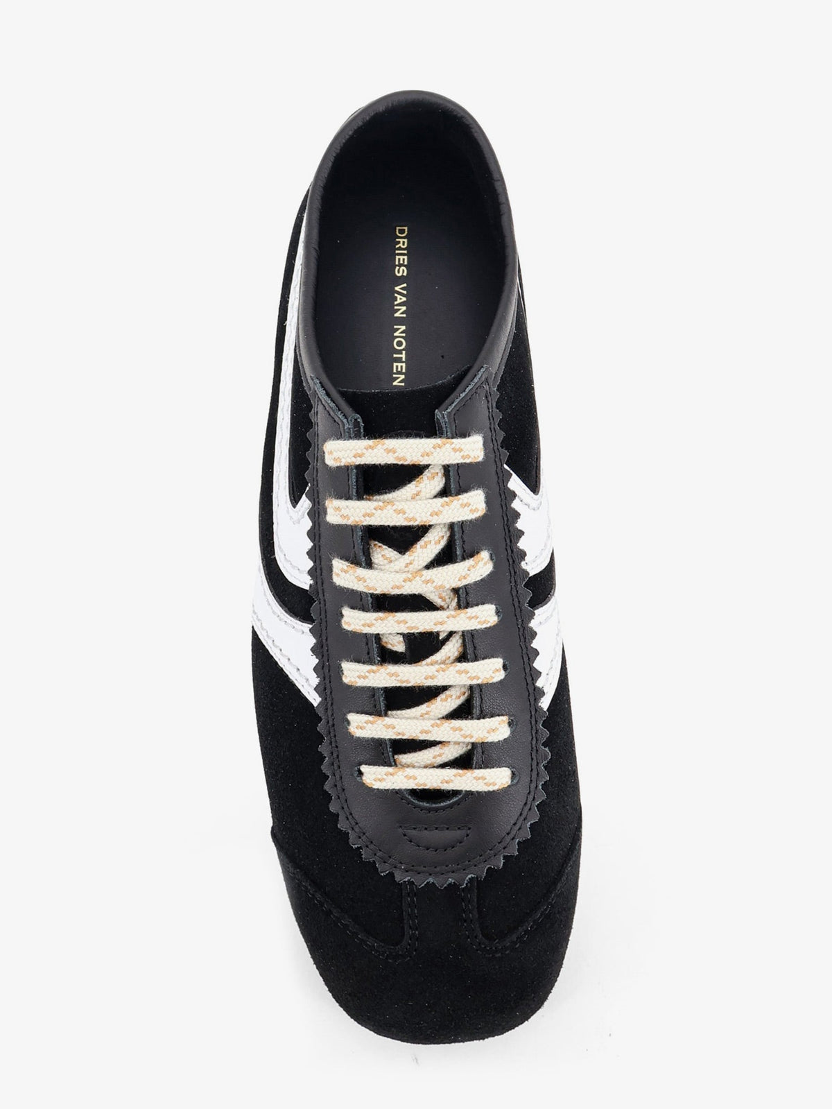 Dries Van Noten Low-Top suede sneakers - Blackwhite