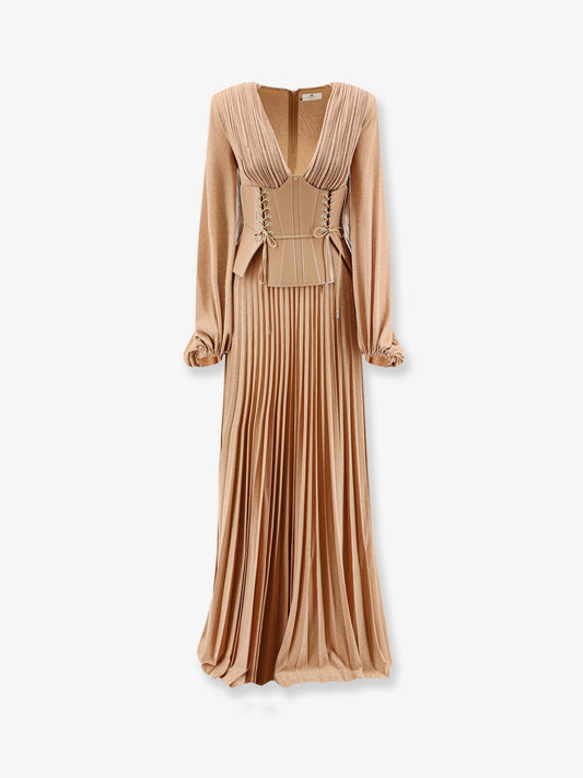 Elisabetta Franchi Red Carpet dress with corset - Suede