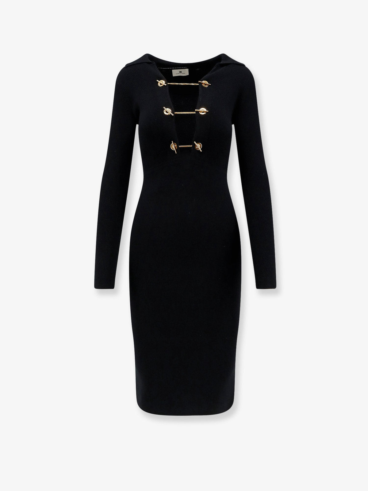 Elisabetta Franchi Long viscose blend dress - Nero