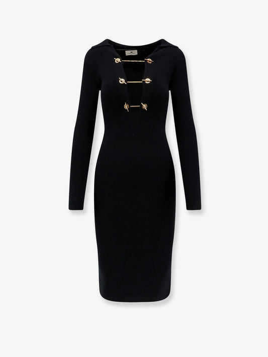 Elisabetta Franchi Long viscose blend dress - Nero