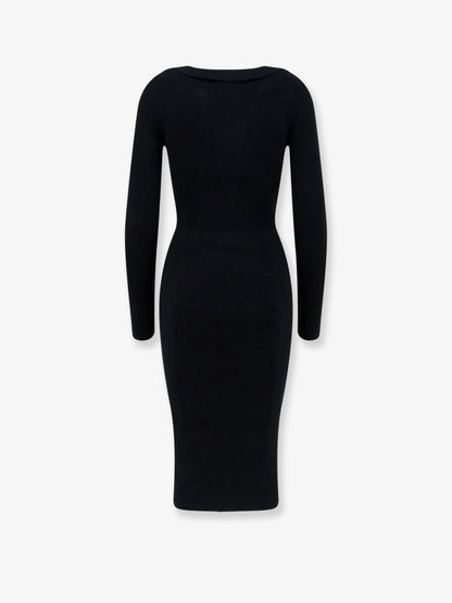 Elisabetta Franchi Long viscose blend dress - Nero