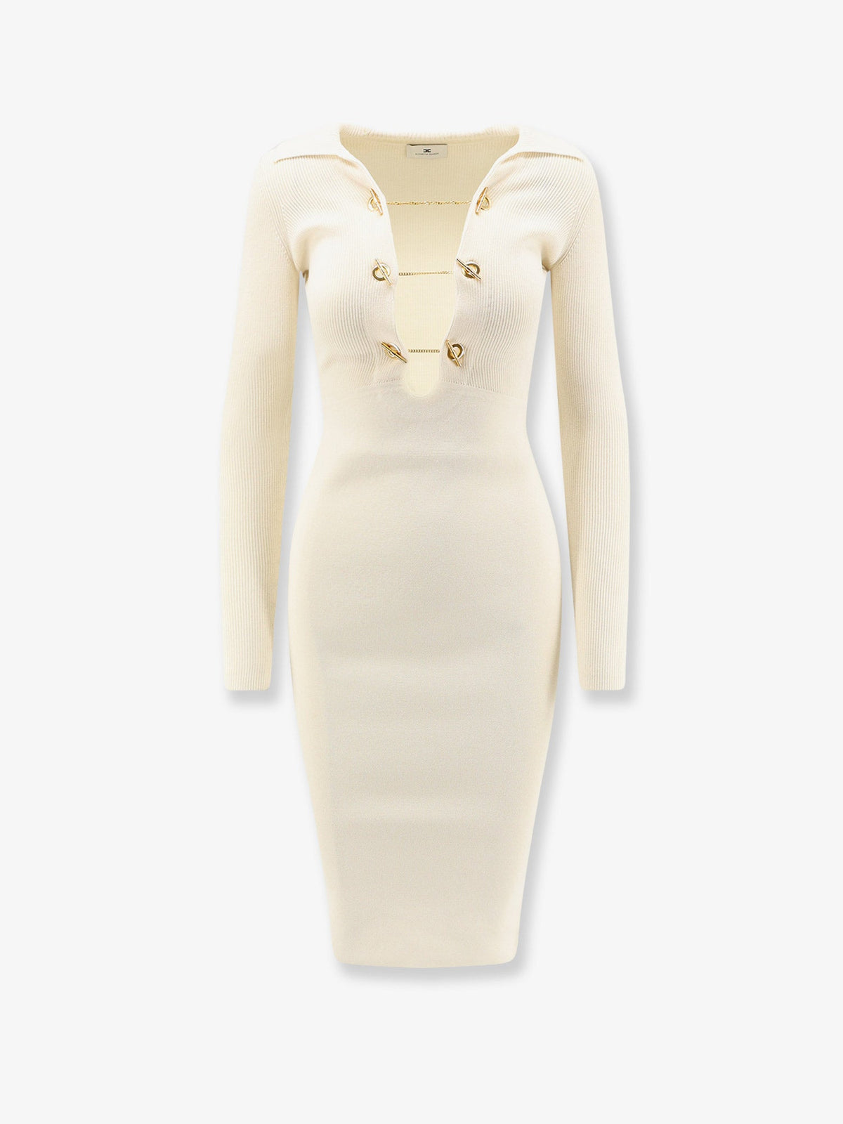 Elisabetta Franchi Long viscose blend dress - Burro