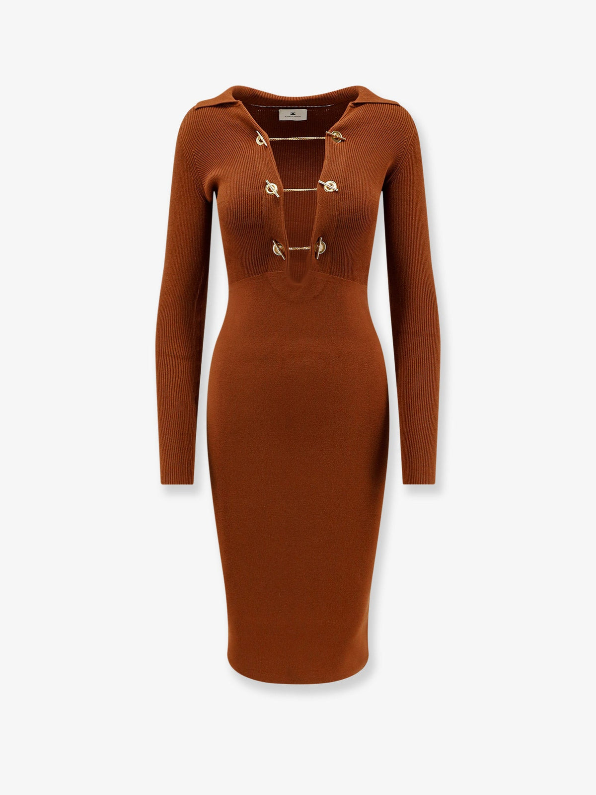 Elisabetta Franchi Vestito lungo in misto viscosa - Sigaro