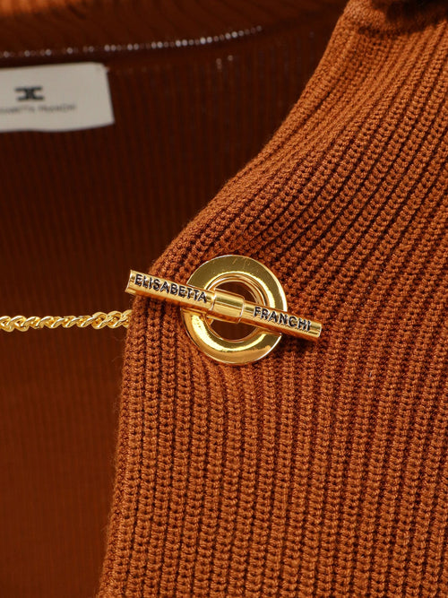 Elisabetta Franchi Vestito lungo in misto viscosa - Sigaro
