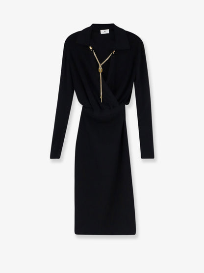 Elisabetta Franchi Viscose blend midi dress - Nero