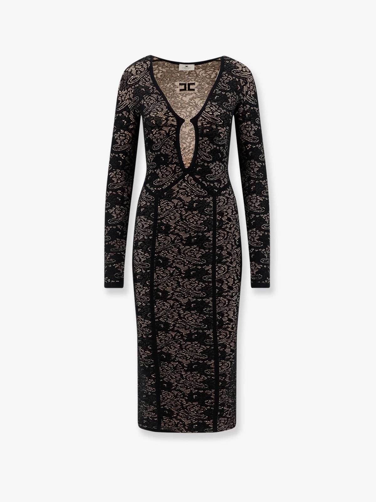 Elisabetta Franchi Knitted Midi Dress - Nero