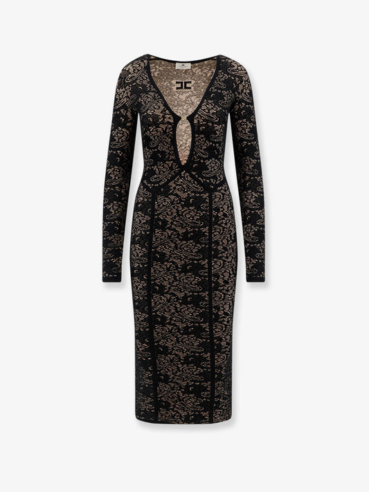 Elisabetta Franchi Knitted Midi Dress - Nero