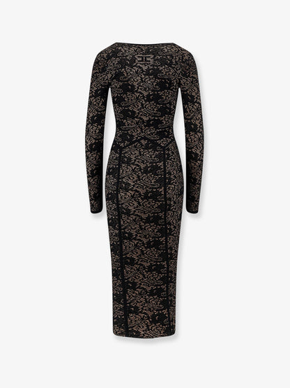 Elisabetta Franchi Knitted Midi Dress - Nero