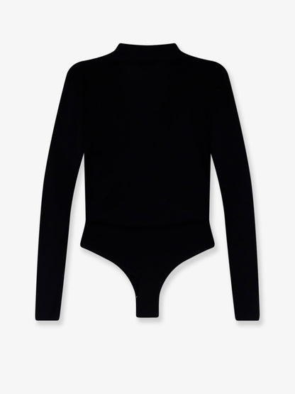 Elisabetta Franchi Viscose blend bodysuit with jewel charm detail - Nero