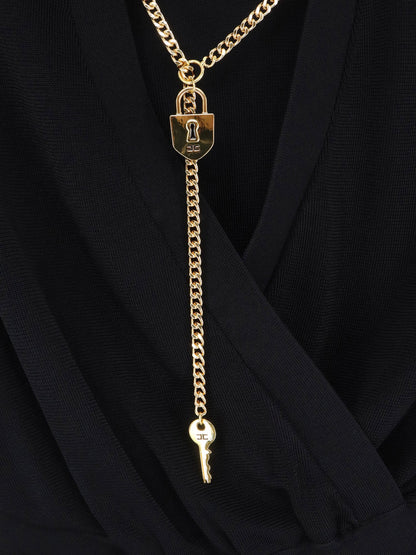 Elisabetta Franchi Viscose blend bodysuit with jewel charm detail - Nero
