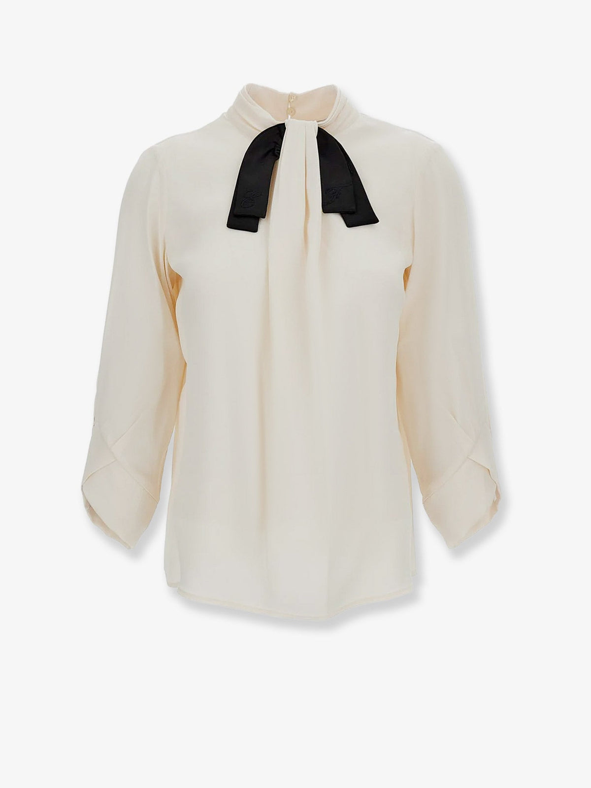 Elisabetta Franchi Viscose shirt with contrasting detail - Burro