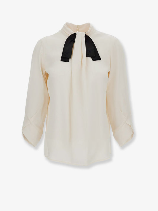 Elisabetta Franchi Viscose shirt with contrasting detail - Burro