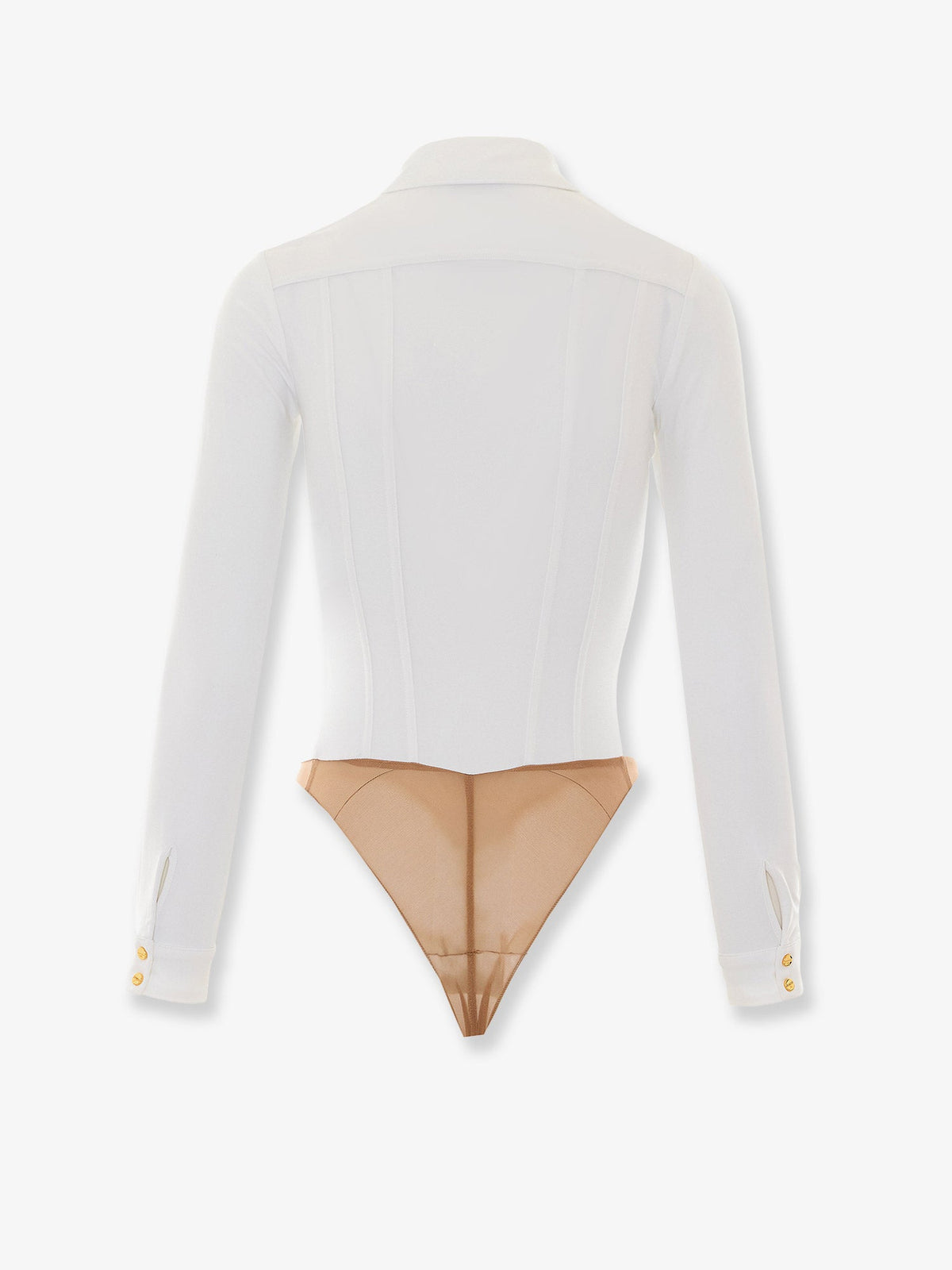 Elisabetta Franchi Stretch viscose body shirt - Avorio
