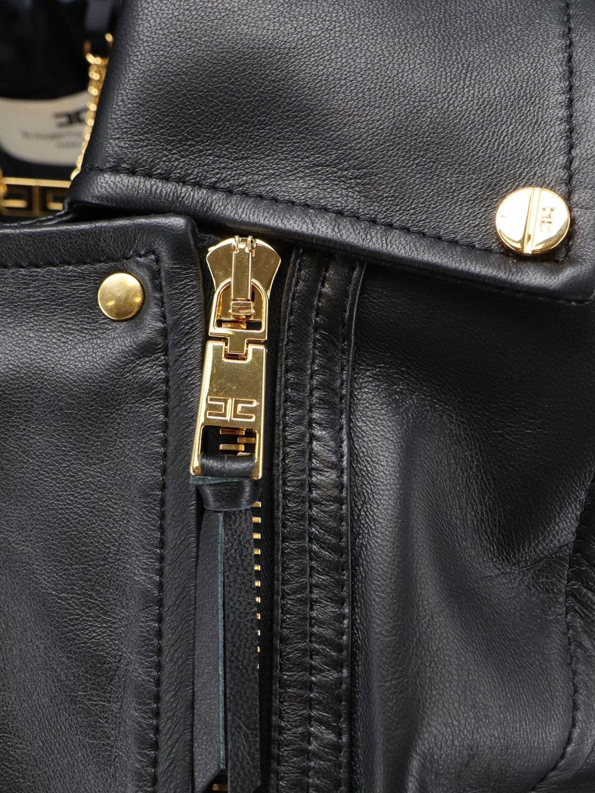 Elisabetta Franchi Leather biker jacket - Nero