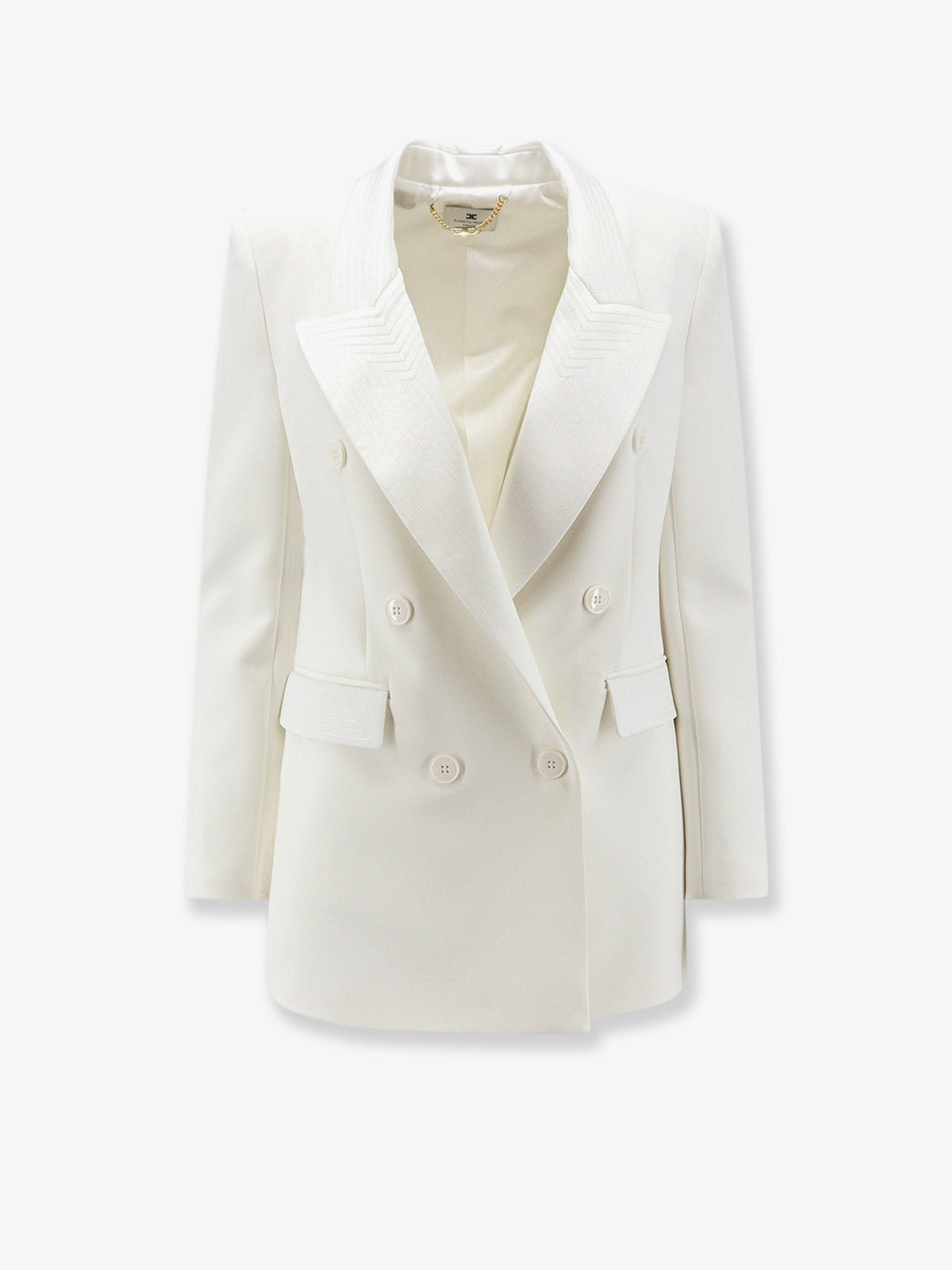 Elisabetta Franchi Daily blazer with stitched profiles - Avorio