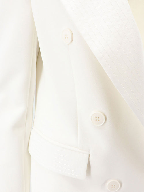Elisabetta Franchi Daily blazer with stitched profiles - Avorio