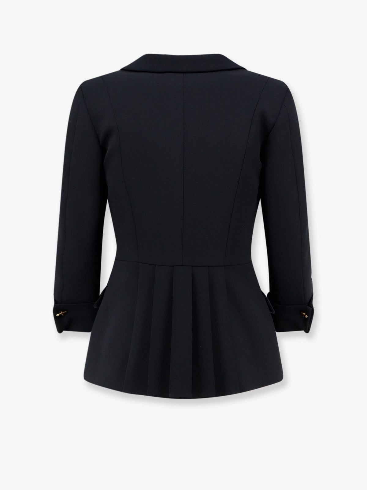 Elisabetta Franchi Stretch fabric blazer with logoed cufflinks - Nero