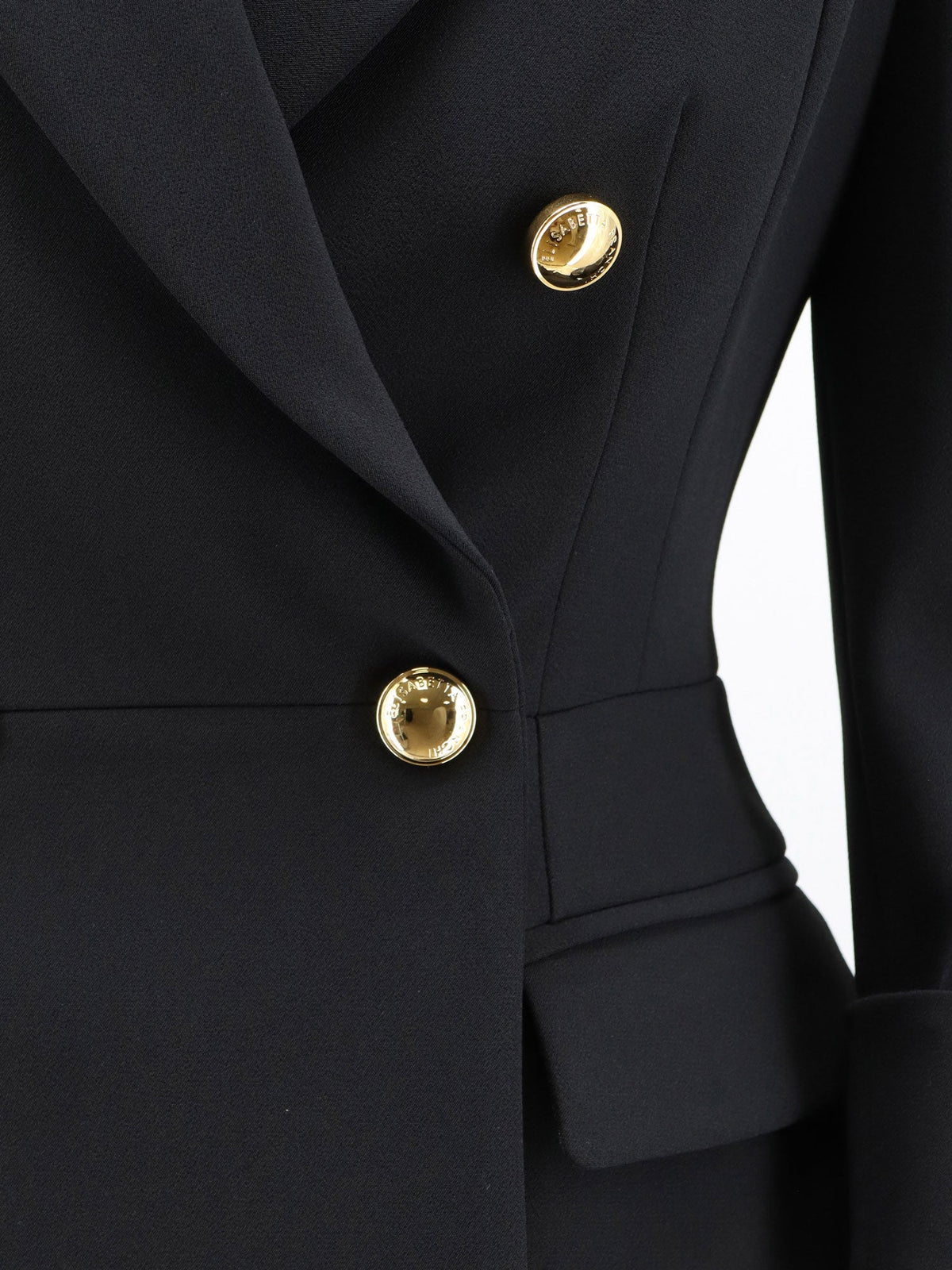 Elisabetta Franchi Stretch fabric blazer with logoed cufflinks - Nero