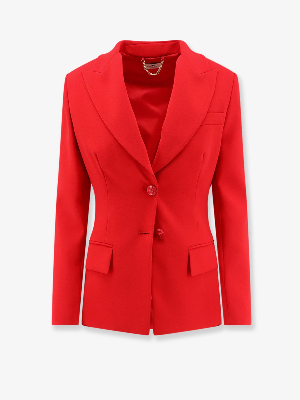 Elisabetta Franchi Fitted blazer with laces on the back - Red