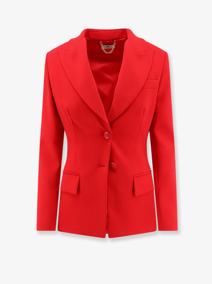 Elisabetta Franchi Fitted blazer with laces on the back - Red