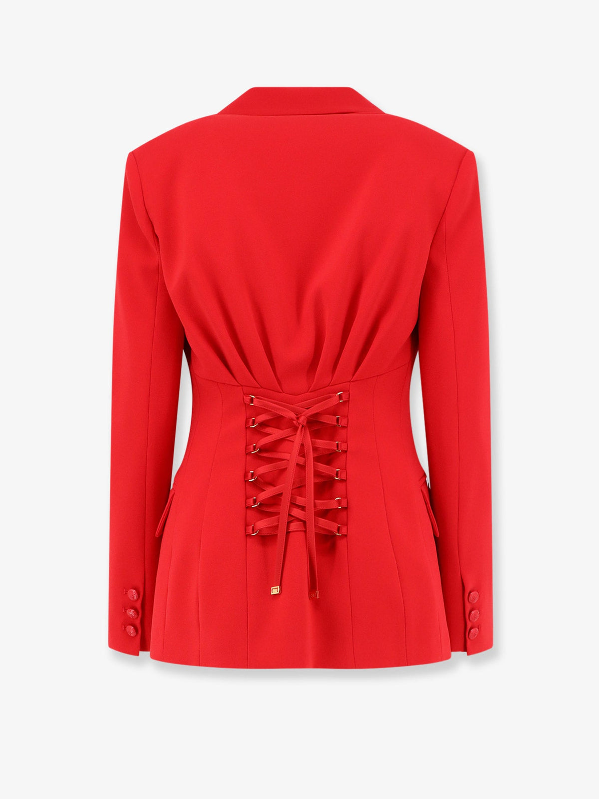 Elisabetta Franchi Fitted blazer with laces on the back - Red