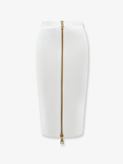 Elisabetta Franchi Viscose and nylon skirt with zip - Avorio