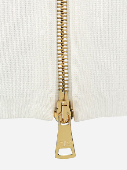 Elisabetta Franchi Viscose and nylon skirt with zip - Avorio