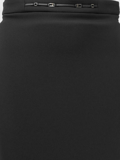Elisabetta Franchi Essentials skirt with Monogram detail - Nero