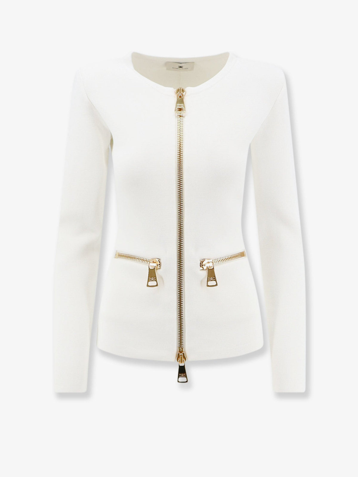 Elisabetta Franchi Knitted blazer with zip - Avorio