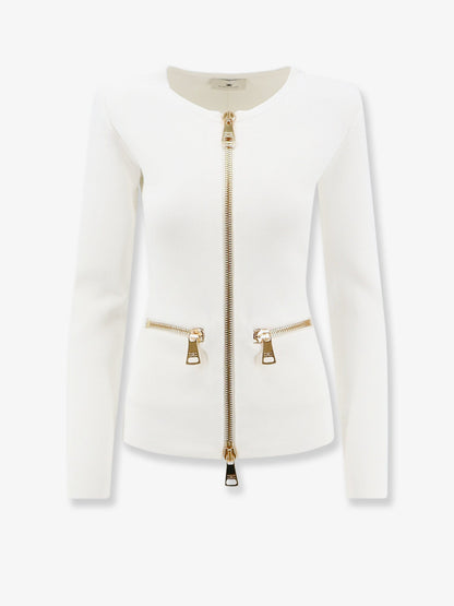 Elisabetta Franchi Knitted blazer with zip - Avorio