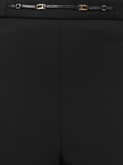 Elisabetta Franchi Essentials trousers with Monogram detail - Nero