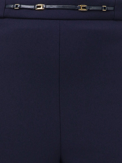 Elisabetta Franchi Essentials rtrousers with Monogram detail - Blu
