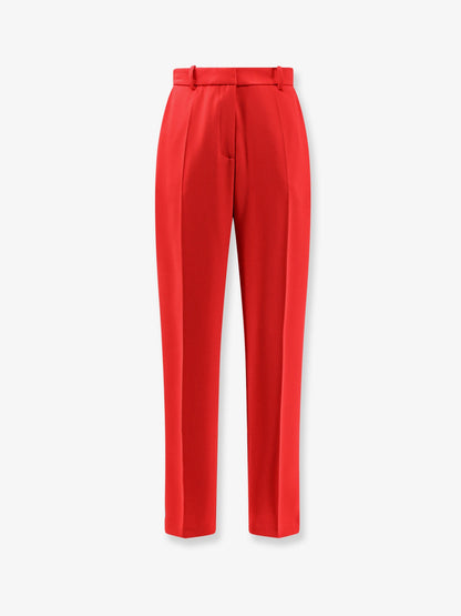 Elisabetta Franchi Regular fit crepe trousers - Red