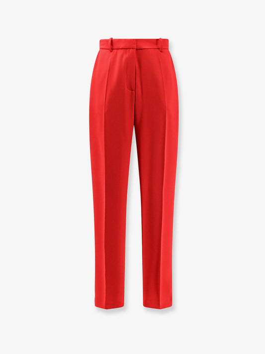 Elisabetta Franchi Regular fit crepe trousers - Red