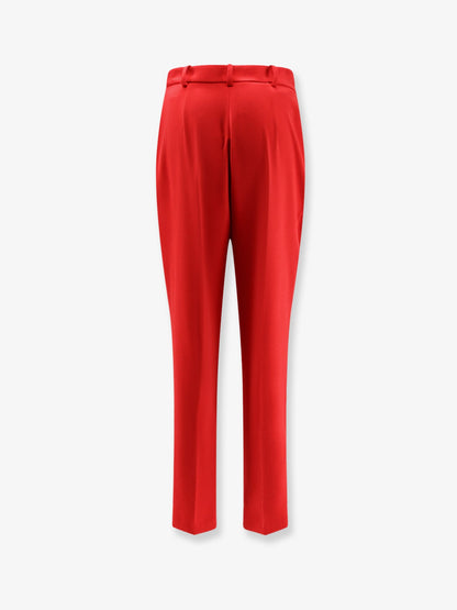 Elisabetta Franchi Regular fit crepe trousers - Red