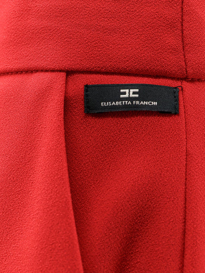 Elisabetta Franchi Regular fit crepe trousers - Red