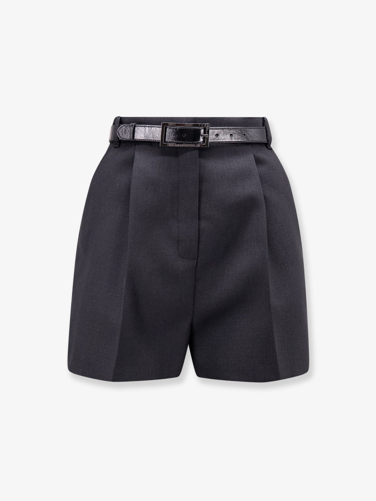 Elisabetta Franchi Virgin wool shorts with belt - Nero