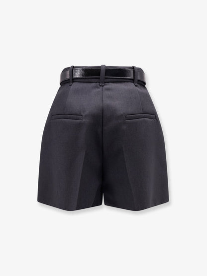 Elisabetta Franchi Virgin wool shorts with belt - Nero