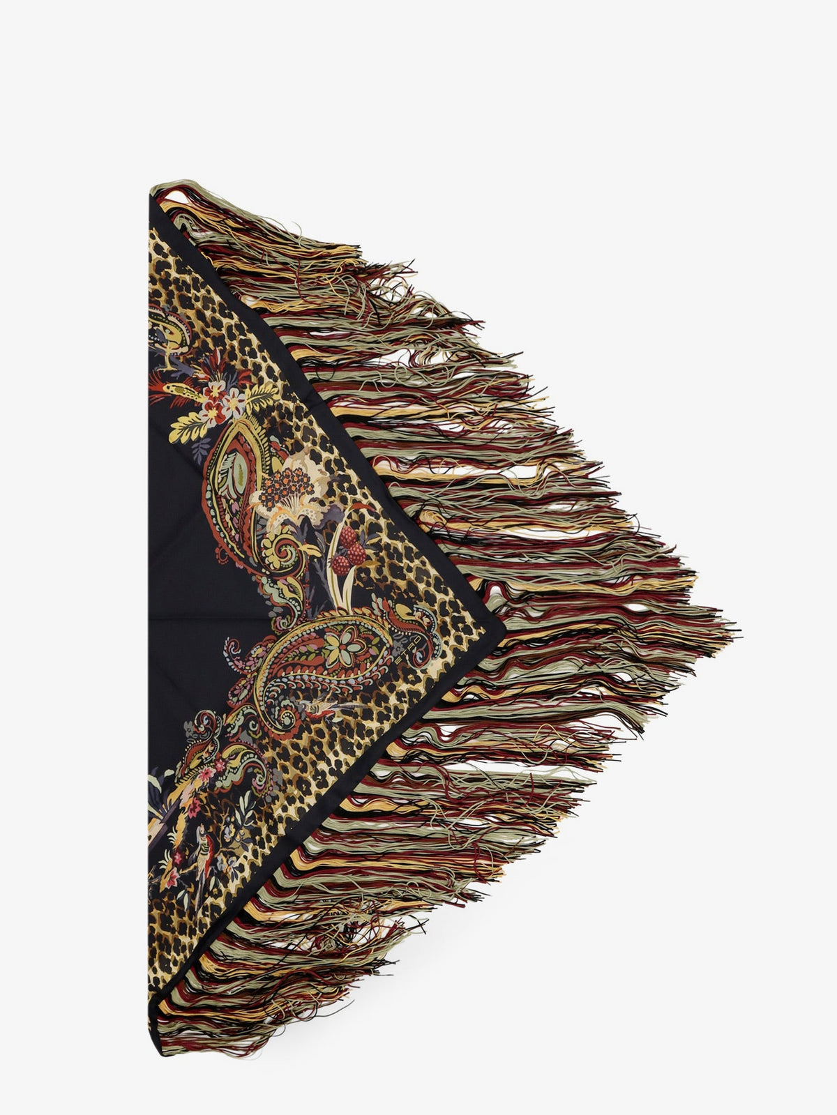 Etro Fringed silk shawl - Nero