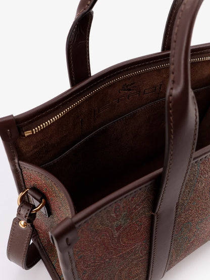Etro Arnica S Paisley fabric handbag with shoulder strap - Nero