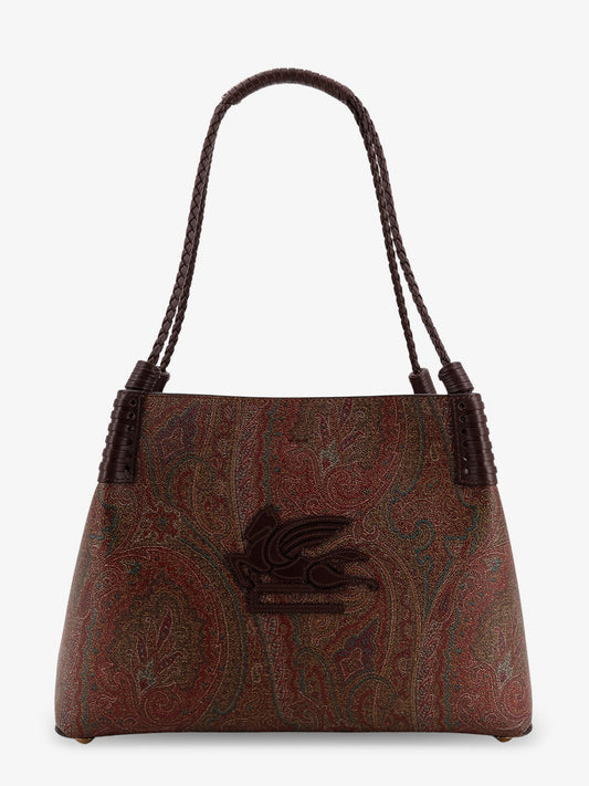 Etro Libra M Arnica Paisley fabric shopping bag - Nero