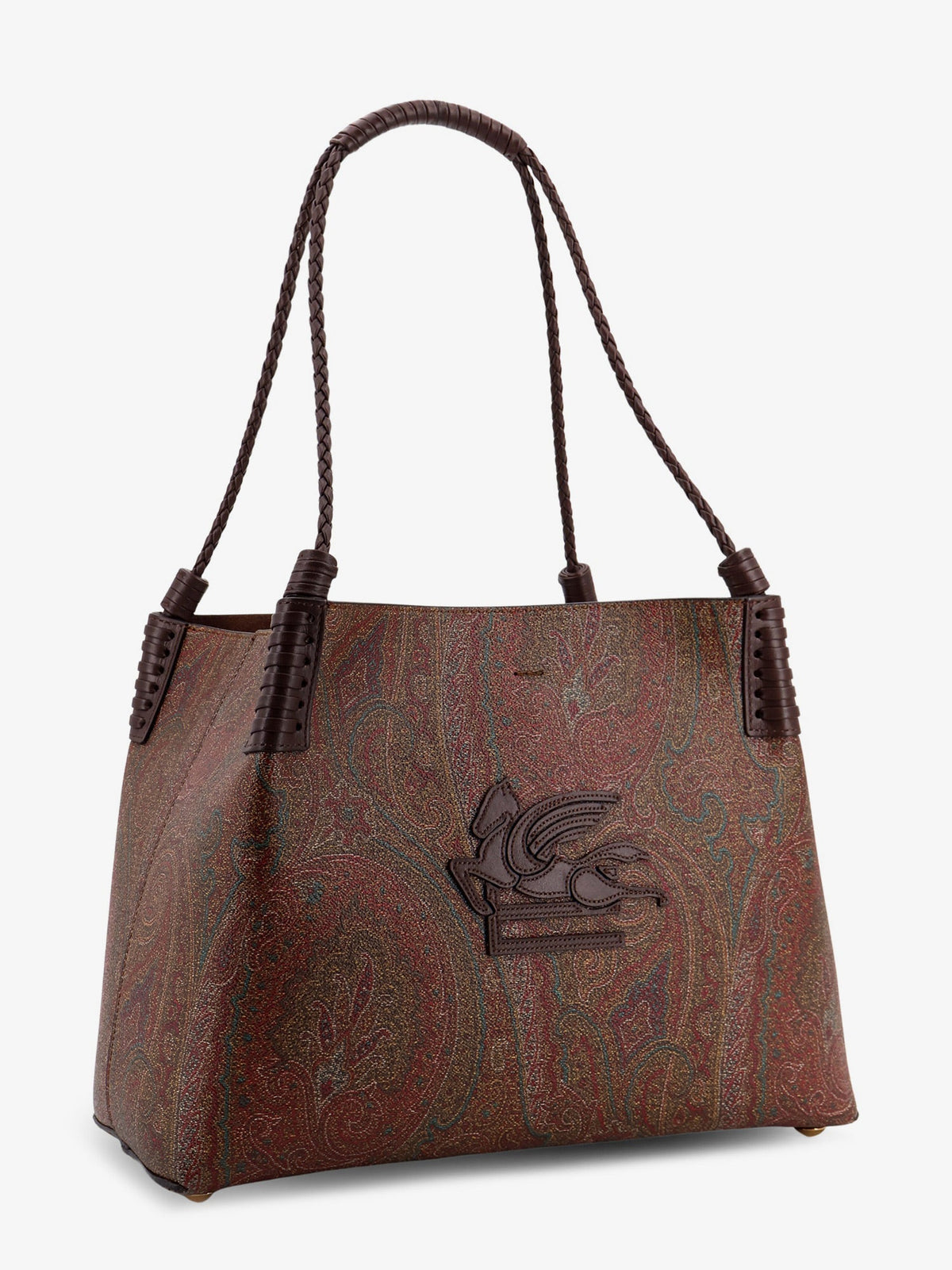 Etro Libra M Arnica Paisley fabric shopping bag - Nero
