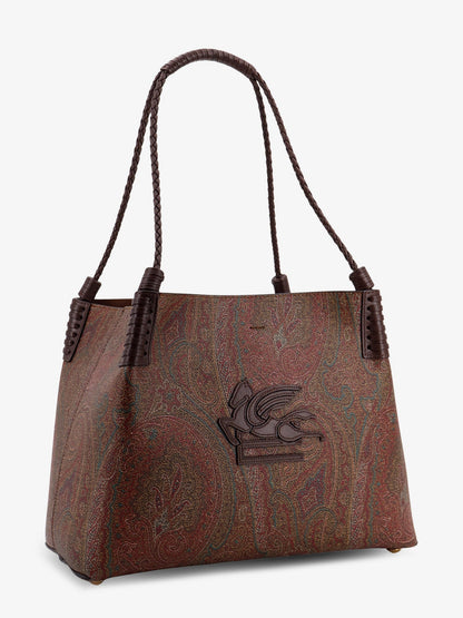 Etro Libra M Arnica Paisley fabric shopping bag - Nero